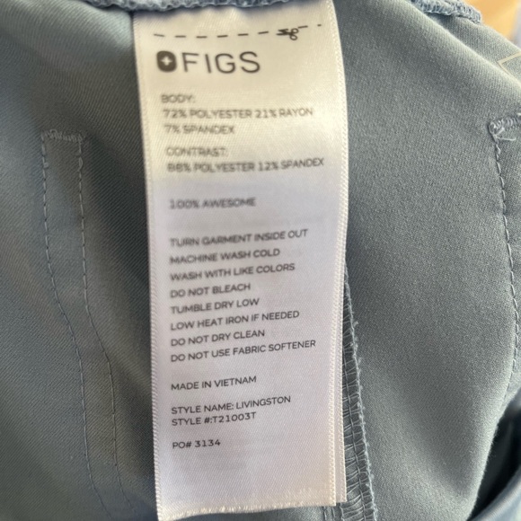 Medium Tall Livingston FIGS pants blue - Picture 3 of 3